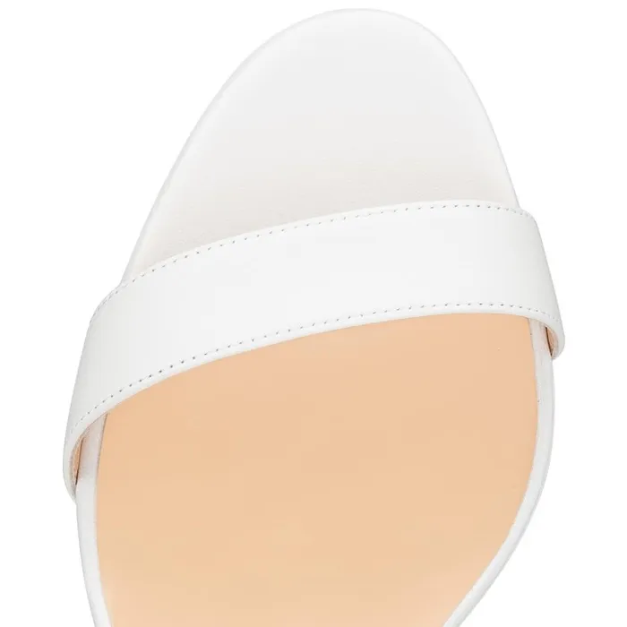 Christian Louboutin Sandals and Slides Women Loubi Queen 100 Mm Sandals 8211 Nappa Leather 8211 Bianco