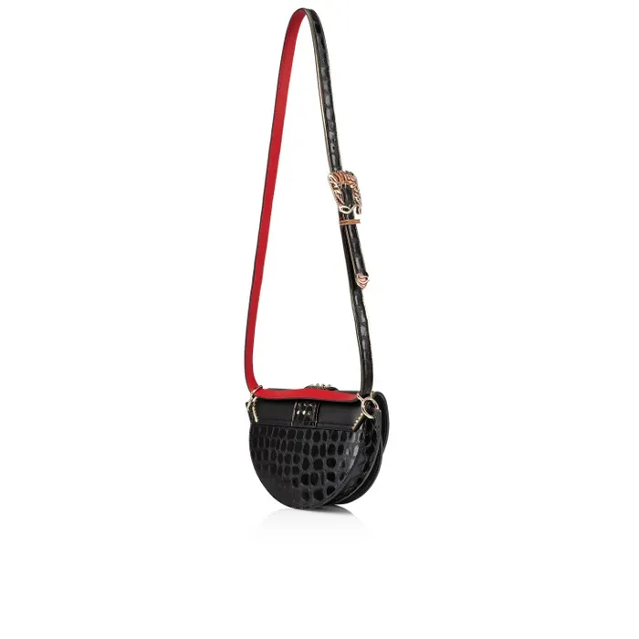 Christian Louboutin Shoulder Bags Women Giddy Crossbody Bag 8211 Nappa Leather And Alligator Embossed Calf Leather 8211 Black