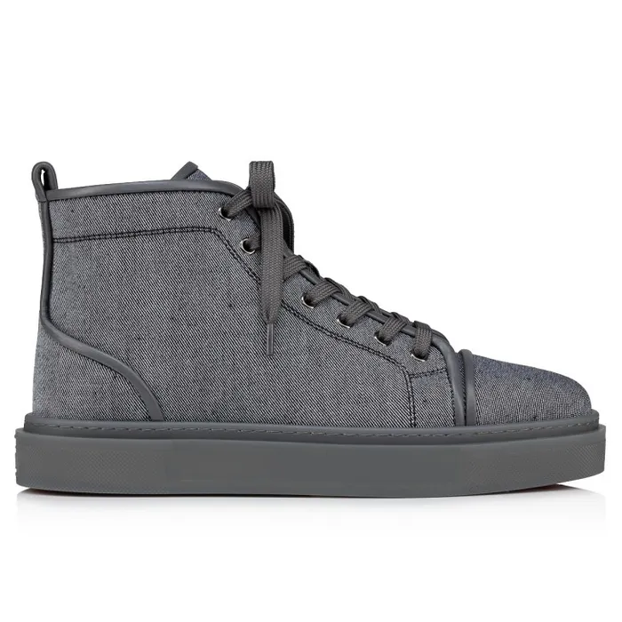 Christian Louboutin Sneakers Men Adolon Hightop Sneakers 8211 Linen And Calf Leather 8211 Smoky