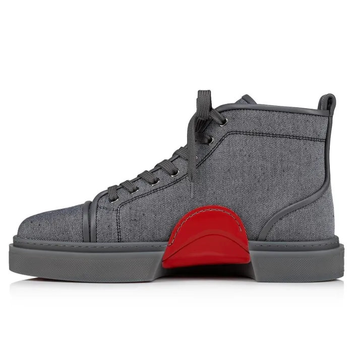 Christian Louboutin Sneakers Men Adolon Hightop Sneakers 8211 Linen And Calf Leather 8211 Smoky