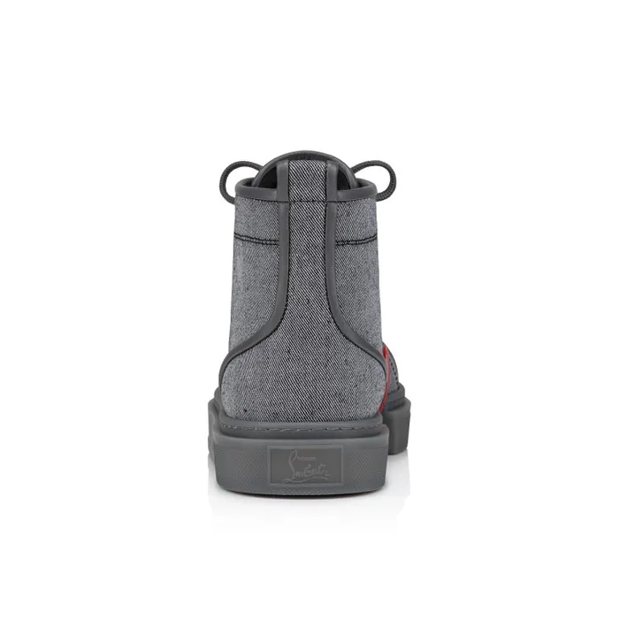 Christian Louboutin Sneakers Men Adolon Hightop Sneakers 8211 Linen And Calf Leather 8211 Smoky