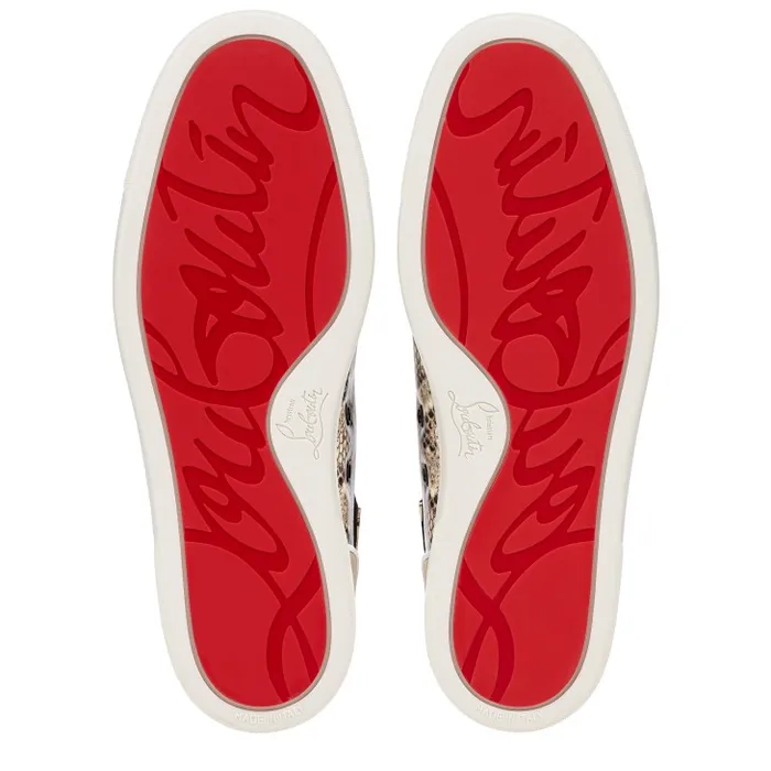 Christian Louboutin Sneakers Men Lou Spikes Orlato Hightop Sneakers 8211 Veau Velours Patent Calf Leather Snake Printed And Spikes 8211 Saharienne