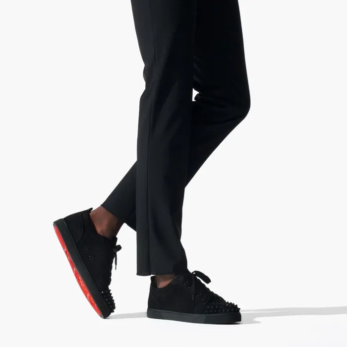 Christian Louboutin Sneakers Men Louis Junior Spikes Sneakers 8211 Veau Velours 8211 Black