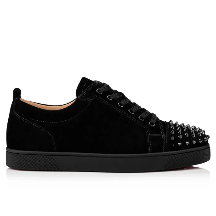 Christian Louboutin Sneakers Men Louis Junior Spikes Sneakers 8211 Veau Velours 8211 Black