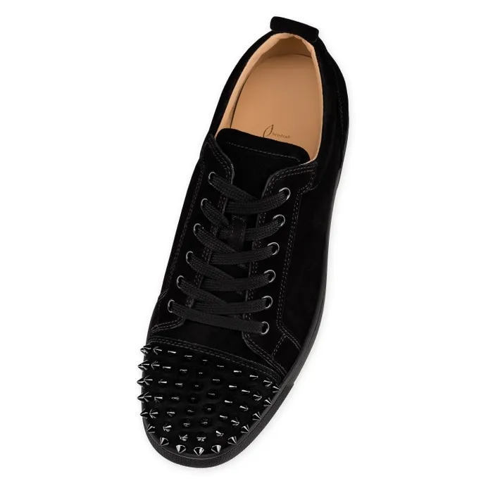 Christian Louboutin Sneakers Men Louis Junior Spikes Sneakers 8211 Veau Velours 8211 Black