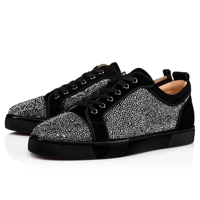 Christian Louboutin Sneakers Men Louis Junior Strass Sneakers 8211 Suede Calf And Strass 8211 Black Christian Louboutin Sneakers Men Louis Junior Strass Sneakers 8211 Suede Calf And Strass 8211 Black