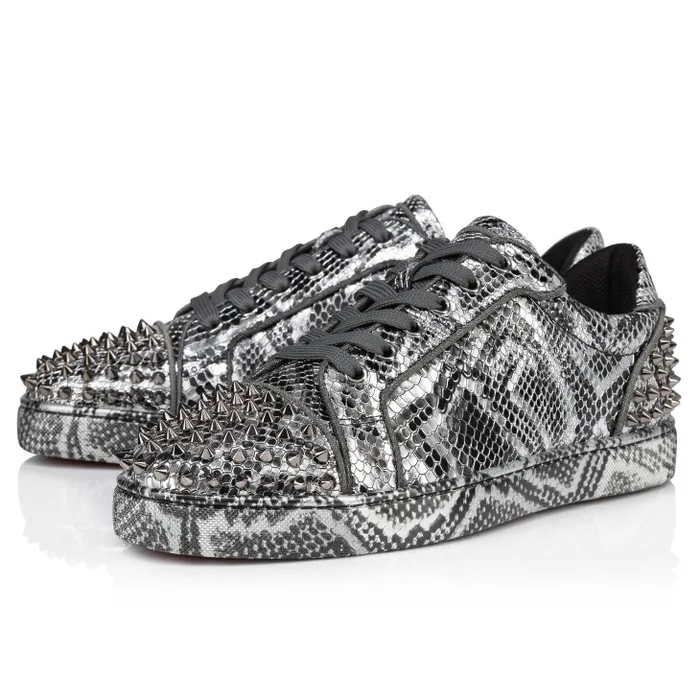 Christian Louboutin Sneakers Men Seavaste 2 Sneakers 8211 Snake Printed Calf Leather And Spikes 8211 Silver Christian Louboutin Sneakers Men Seavaste 2 Sneakers 8211 Snake Printed Calf Leather And Spikes 8211 Silver