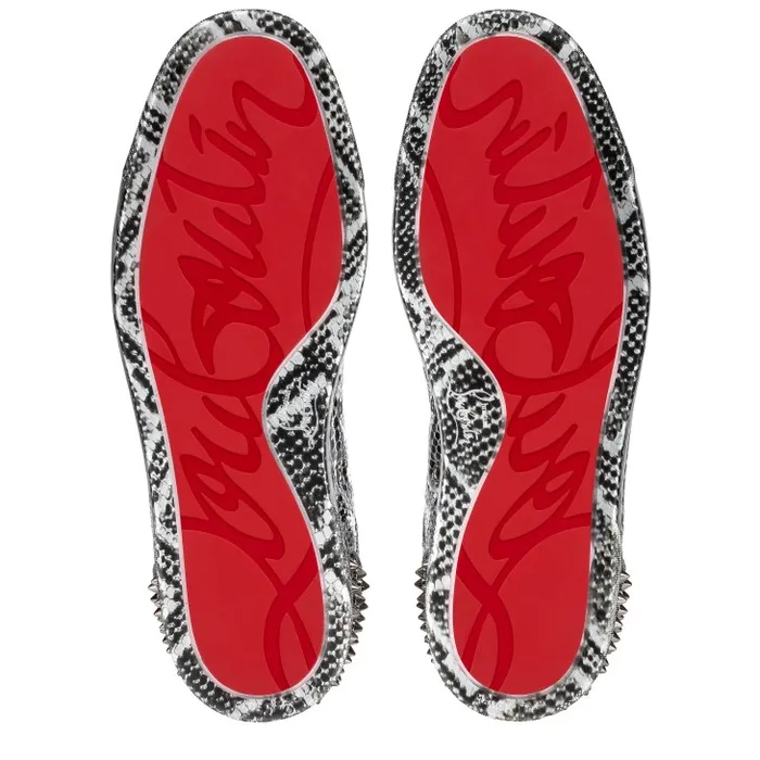 Christian Louboutin Sneakers Men Seavaste 2 Sneakers 8211 Snake Printed Calf Leather And Spikes 8211 Silver