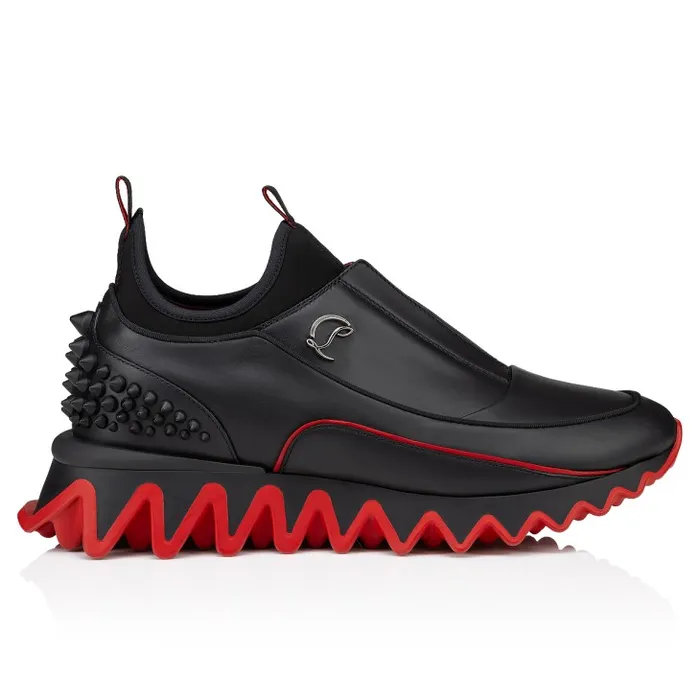 Christian Louboutin Sneakers Men Sharkyloub SP Spikes Sneakers 8211 Calf Leather Neoprene And Spikes 8211 Black