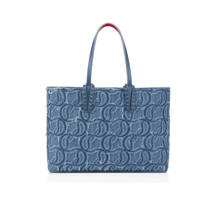 Christian Louboutin Totes Women Cabata Small Tote Bag 8211 Denim Embroidered 8211 Blue