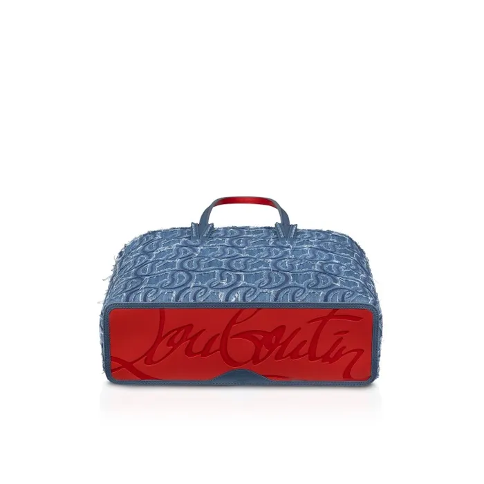 Christian Louboutin Totes Women Cabata Small Tote Bag 8211 Denim Embroidered 8211 Blue