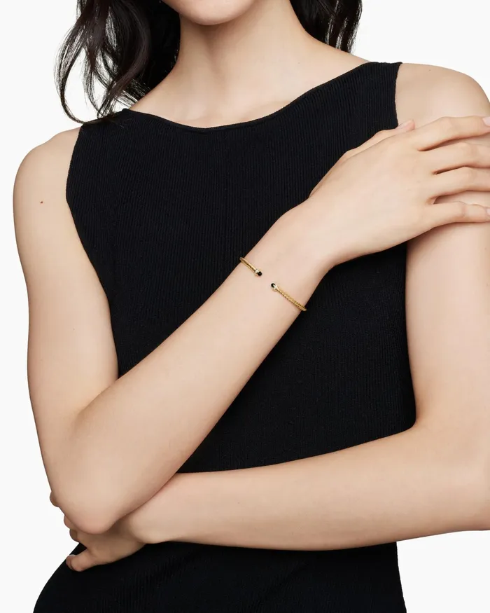 Classic Cablespira Bracelet In 18K Yellow Gold With Diamonds 3mm Women David Yurman Cuff Classic Cablespira Bracelet In 18K Yellow Gold With Diamonds 3mm Women David Yurman Cuff
