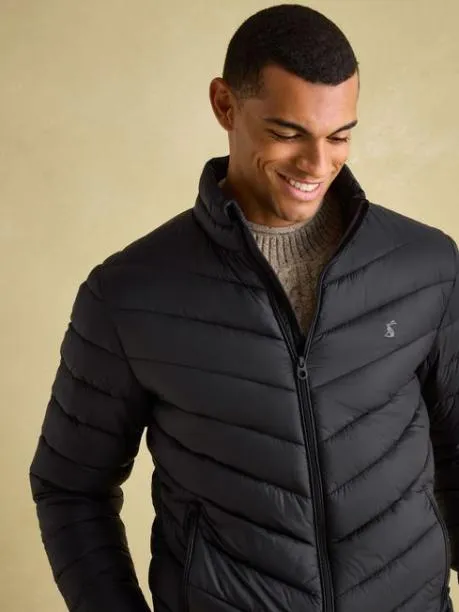 Coats and Jackets Men Joules Black Showerproof Padded Jacket