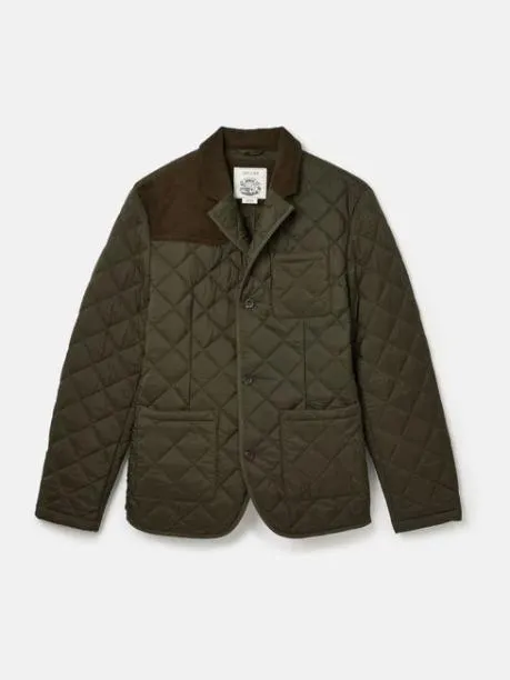 Coats and Jackets Men Joules Green Diamond Quilted Blazer