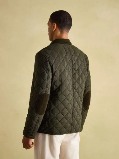 Coats and Jackets Men Joules Green Diamond Quilted Blazer