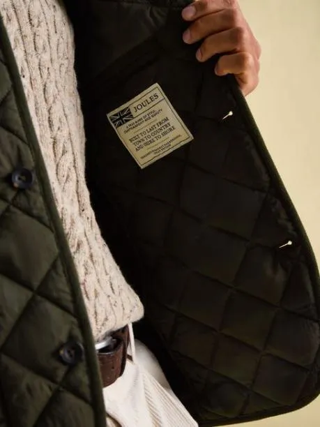 Coats and Jackets Men Joules Green Diamond Quilted Blazer