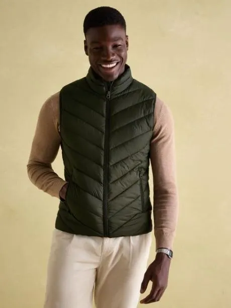 Coats and Jackets Men Joules Green Showerproof Padded Gilet