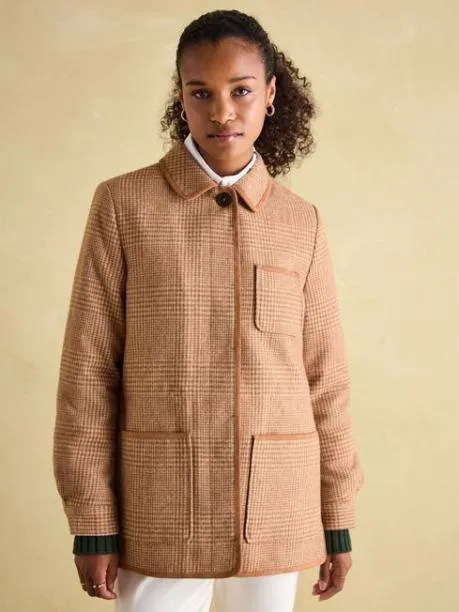 Coats and Jackets Women Joules Check Tweed Jacket
