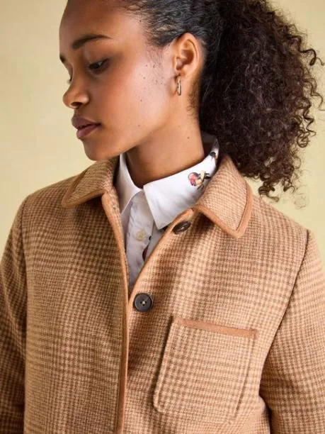 Coats and Jackets Women Joules Check Tweed Jacket