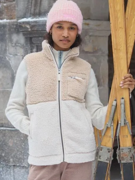 Coats and Jackets Women Joules Cream Fleece Gilet