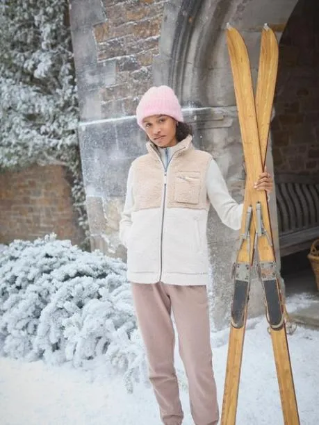 Coats and Jackets Women Joules Cream Fleece Gilet