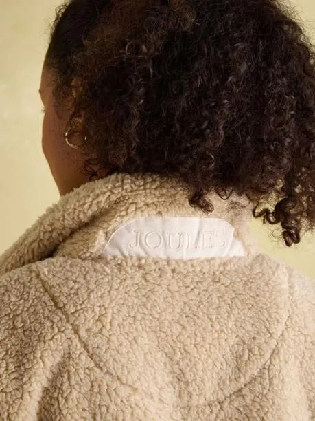 Coats and Jackets Women Joules Cream Fleece Gilet