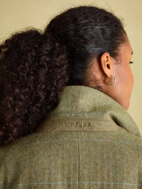 Coats and Jackets Women Joules Khaki Green Tweed Hacking Jacket