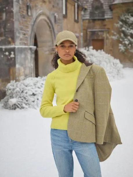 Coats and Jackets Women Joules Khaki Green Tweed Hacking Jacket