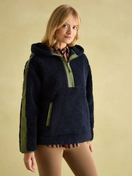 Coats and Jackets Women Joules Navy Hooded Fleece