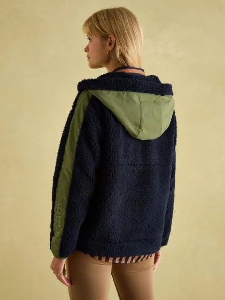 Coats and Jackets Women Joules Navy Hooded Fleece
