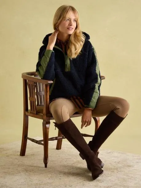 Coats and Jackets Women Joules Navy Hooded Fleece