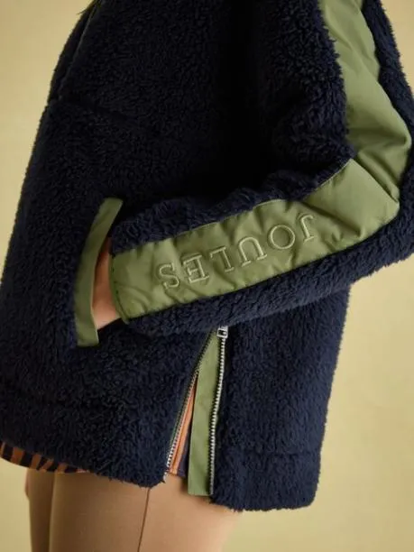 Coats and Jackets Women Joules Navy Hooded Fleece