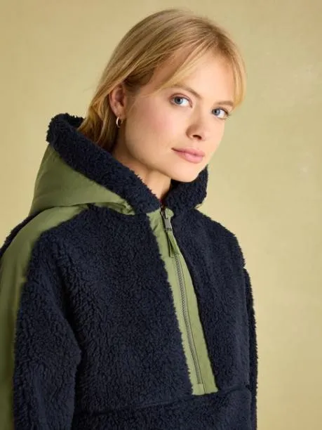 Coats and Jackets Women Joules Navy Hooded Fleece