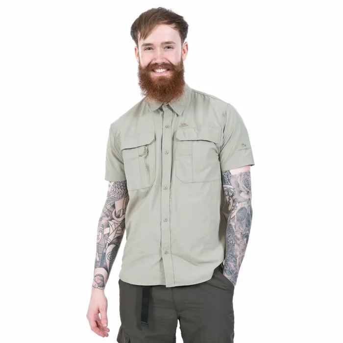 Colly Short Sleeve Mosquito Repellent Shirt Dark Khaki Men Trespass Shirts