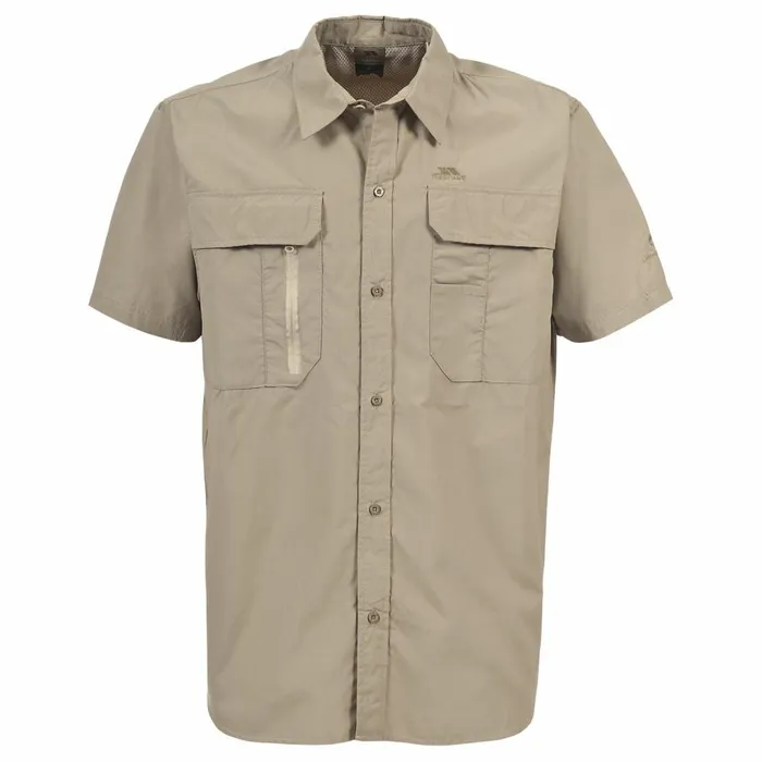 Colly Short Sleeve Mosquito Repellent Shirt Dark Khaki Men Trespass Shirts