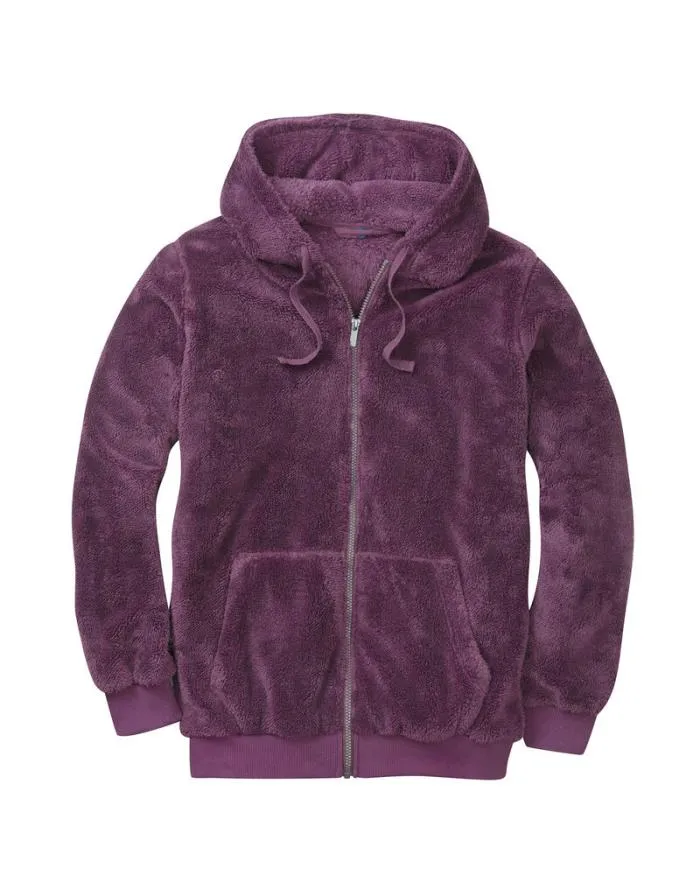 Cotton Traders Coats and Jackets Fleece Hooded ZipThrough Top 8211 WomenMenUnisex
