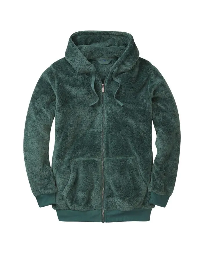 Cotton Traders Coats and Jackets Fleece Hooded ZipThrough Top 8211 WomenMenUnisex