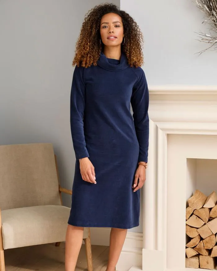 Cotton Traders Dresses Super Soft Jersey Cord Midi Dress 8211 Navy 8211 Women