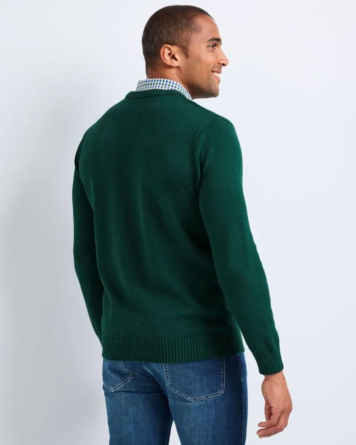 Cotton Traders Knitwear Crew Neck Cable Mock Shirt Jumper 8211 Men