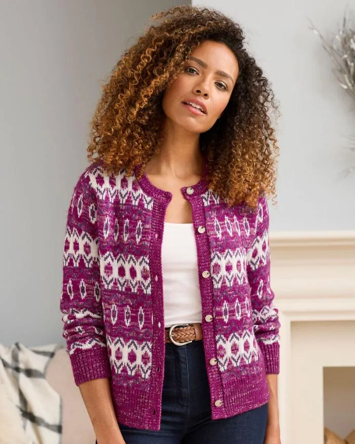 Cotton Traders Knitwear Fair Isle Cardigan 8211 Women