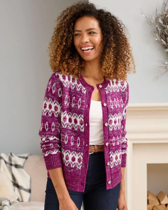 Cotton Traders Knitwear Fair Isle Cardigan 8211 Women