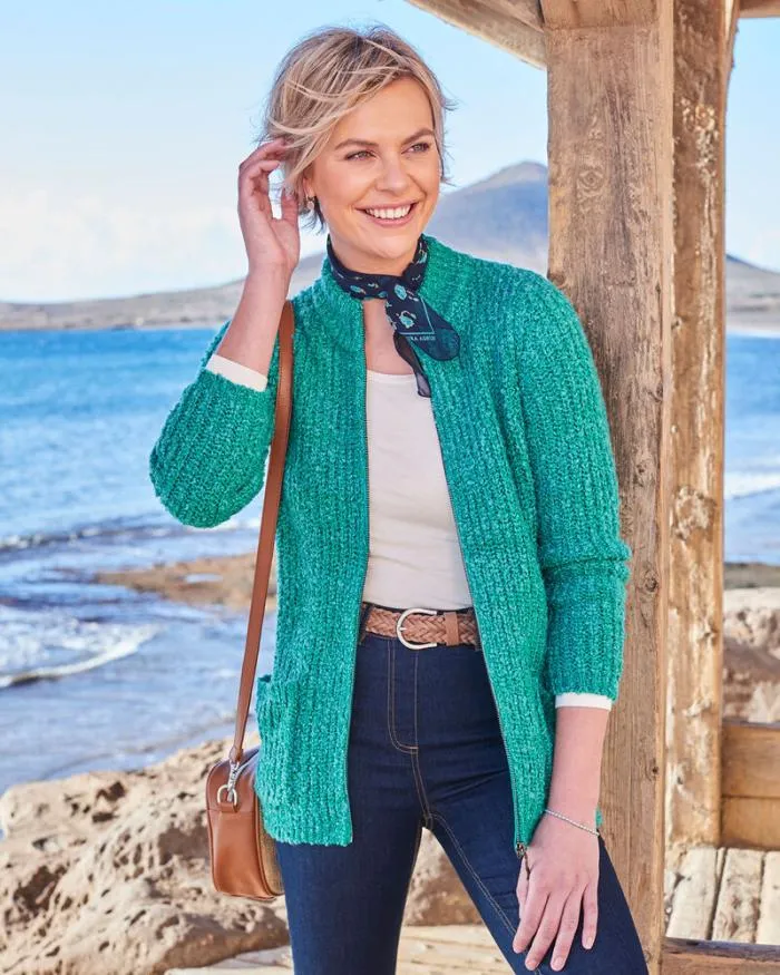 Cotton Traders Knitwear Fleck Zip Cardigan 8211 Women