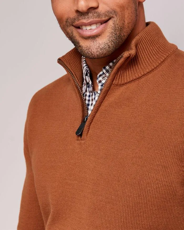 Cotton Traders Knitwear Half Zip Mock Shirt Jumper 8211 Men