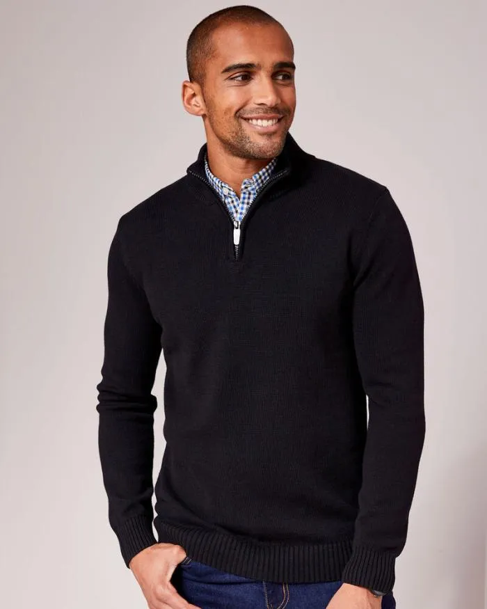 Cotton Traders Knitwear Half Zip Mock Shirt Jumper 8211 Men