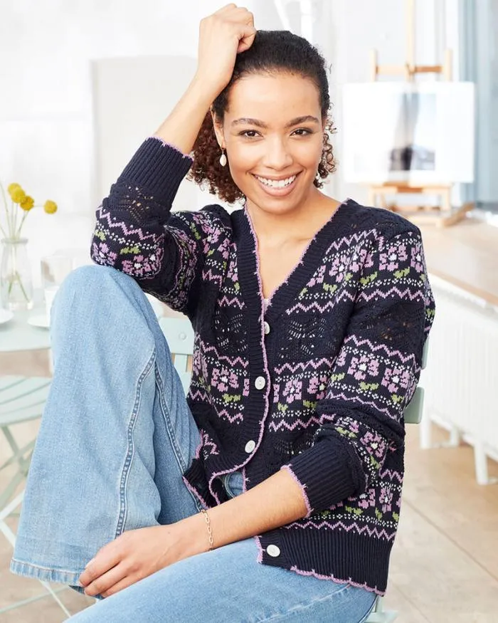 Cotton Traders Knitwear IntoBloom Patterned Pointelle Cardigan 8211 Women