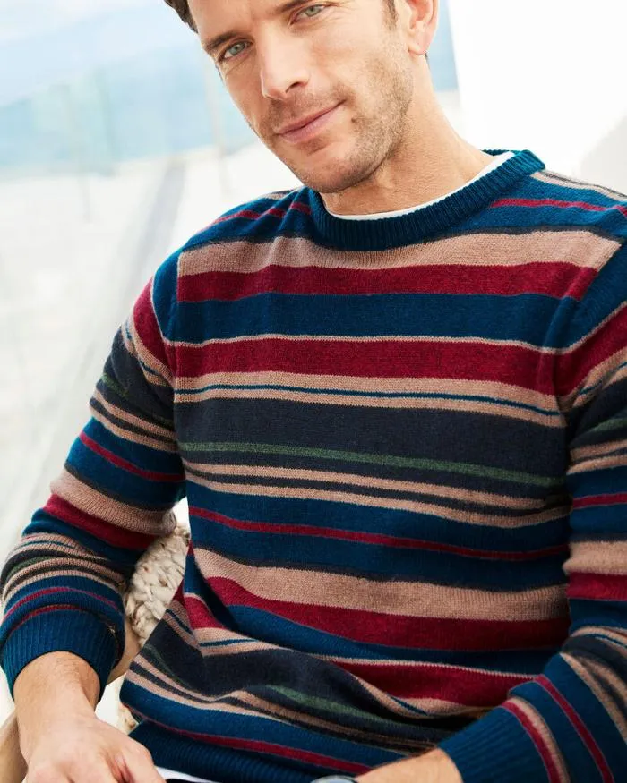 Cotton Traders Knitwear LambswoolRich Stripe Jumper 8211 Men