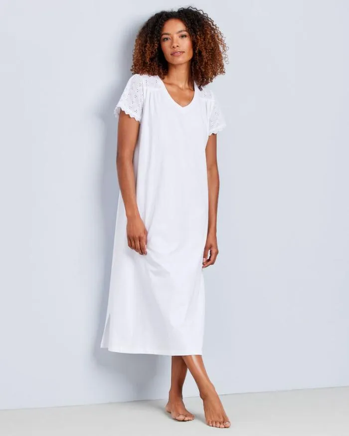 Cotton Traders Nightwear Broderie Nightdress 8211 Women