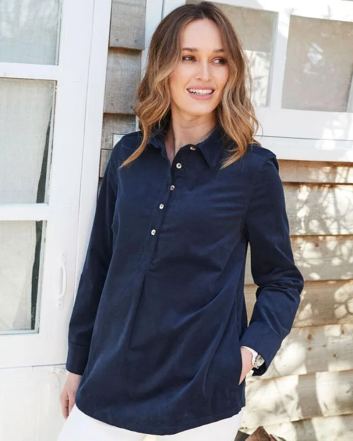 Cotton Traders Shirts and Blouses Amber Long Sleeve Stretch Cord Tunic 8211 Women