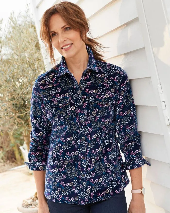 Cotton Traders Shirts and Blouses NoOrdinary Print Stretch Cord Shirt 8211 Women