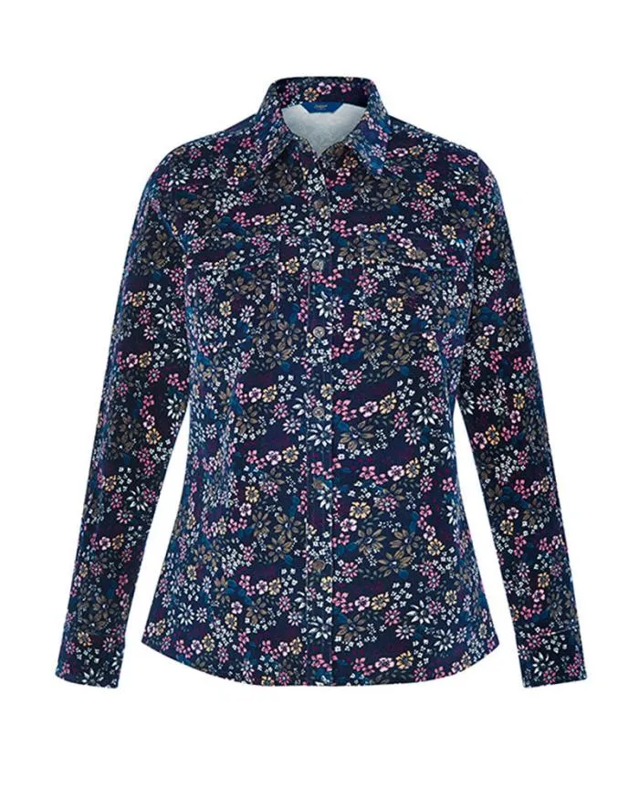 Cotton Traders Shirts and Blouses NoOrdinary Print Stretch Cord Shirt 8211 Women